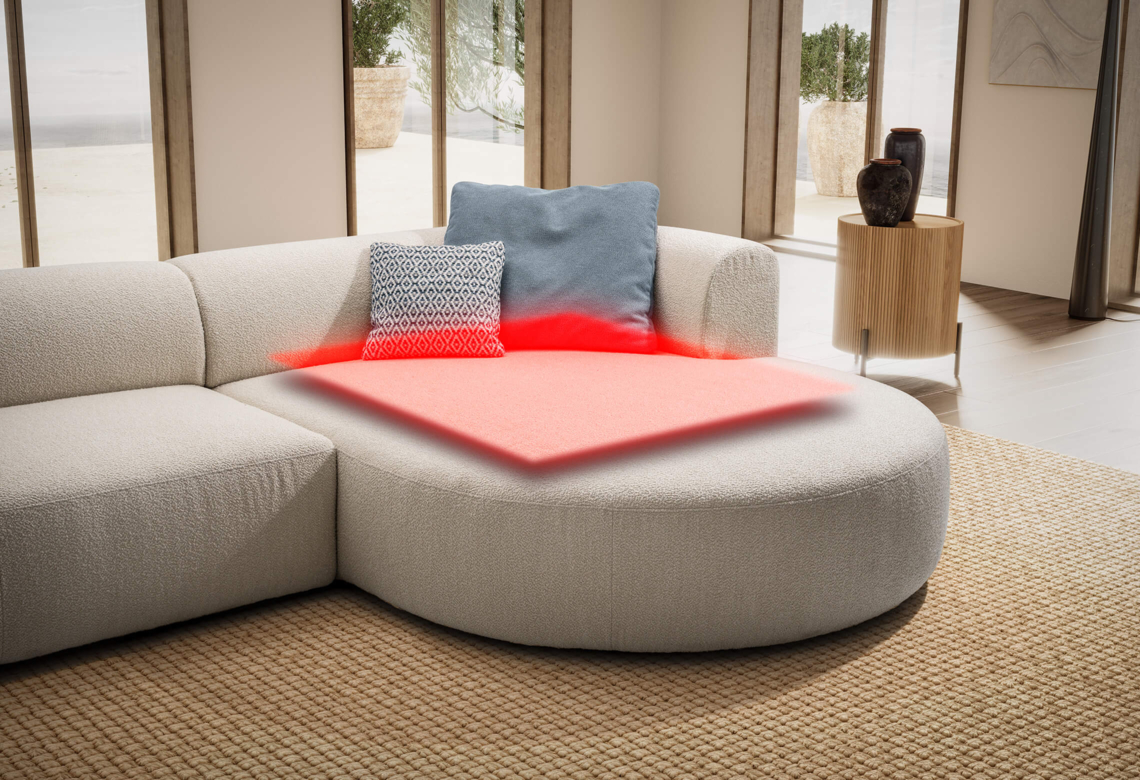rundes Sofa mit Infrarot Heizung | © sedda Polstermöbel